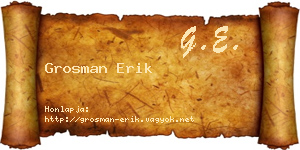 Grosman Erik névjegykártya